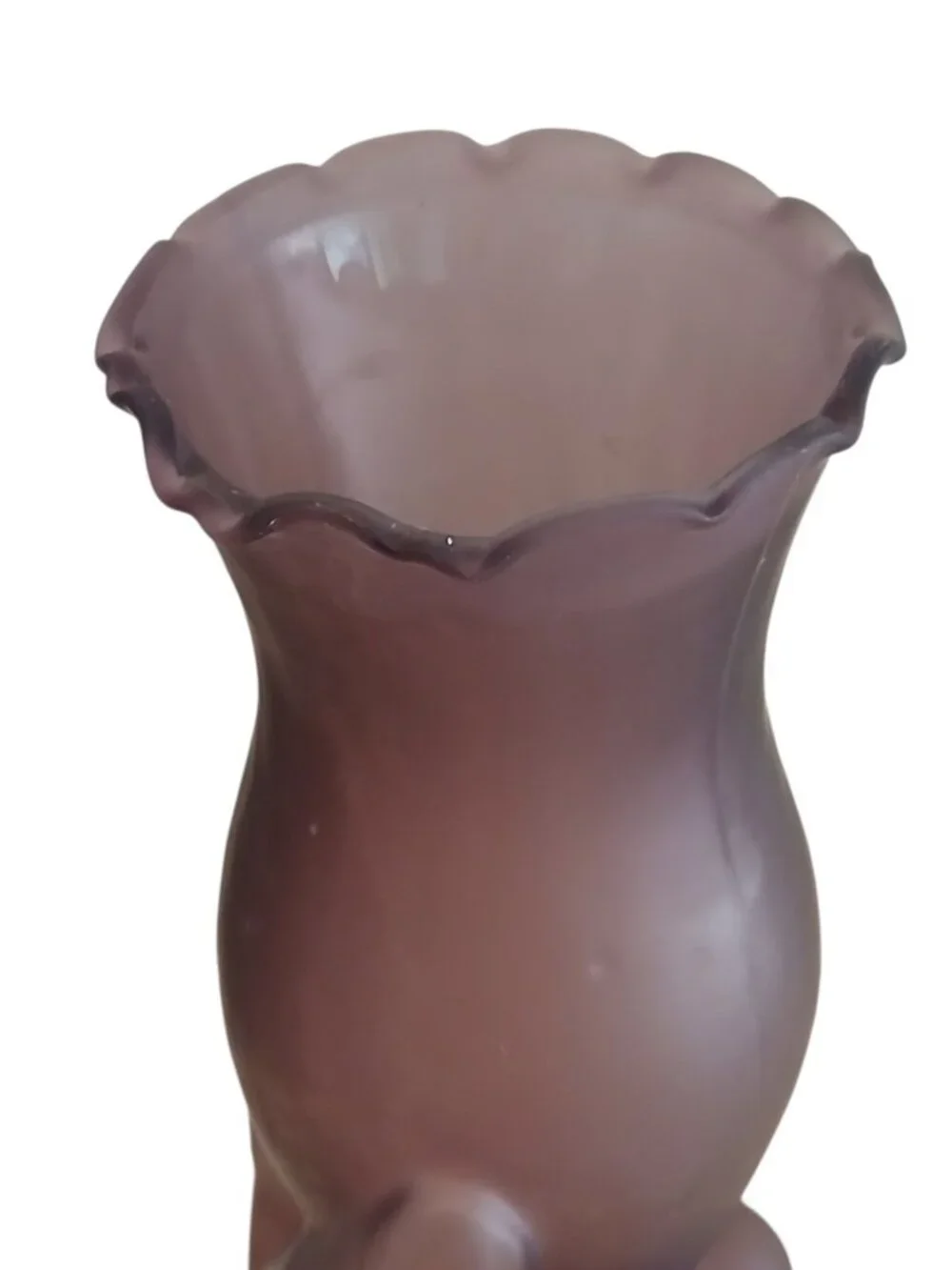Westmoreland Amethyst Satin Glass Hand Vase Victorian Style 9 in